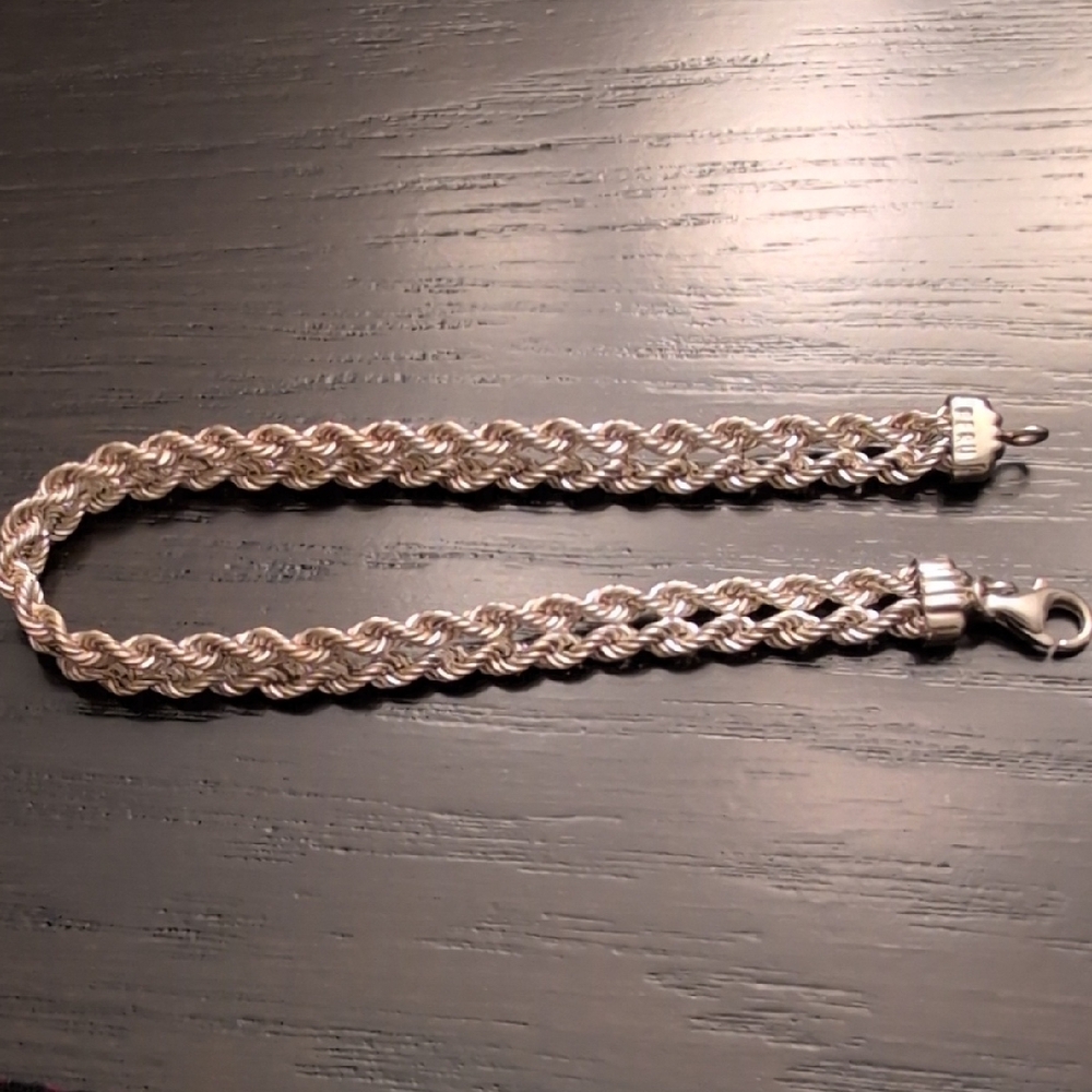 Sterling Silver Double Rope Bracelet - Picture 2 of 8